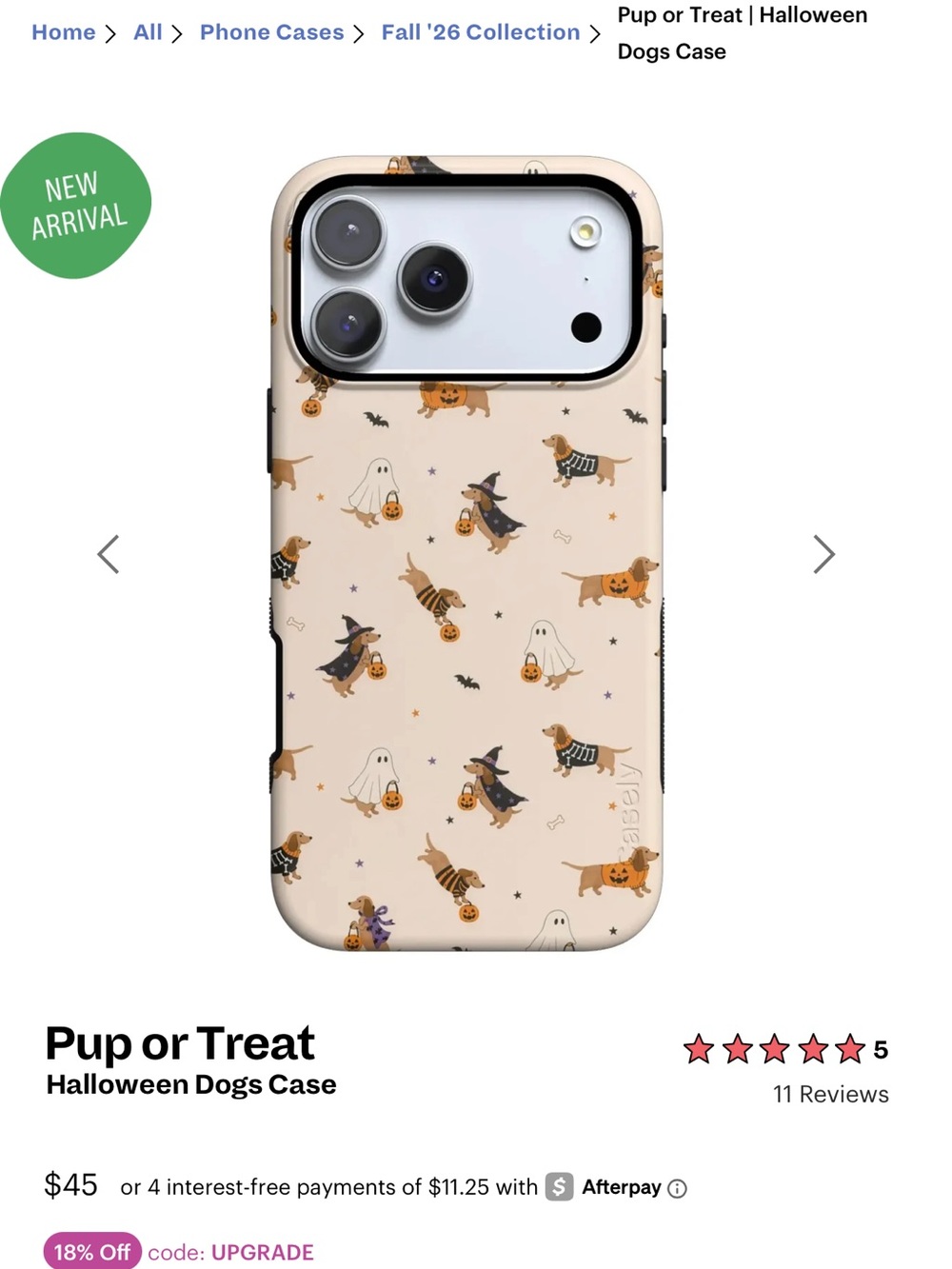 Casely Pup or Treat Halloween Dogs Phone Case